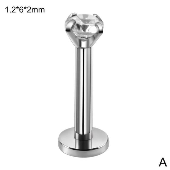 1pc Fashion Cz 3 Prong Tragus Cartilage Steel Ear Stud Crystal Zircon Earrings Piercing Jewelry Gold Clear Boucle O2J1