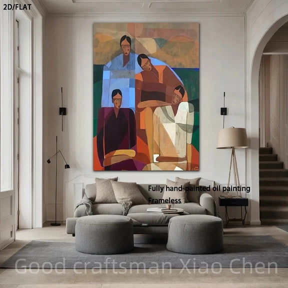 1pc, Fashionable Abstract Full Hand-Painted Oil Painting, Contemporary Minimalist Hand-Painted Oil Painting, Modern Hand-Painted Texture Abstract Art Oil Painting