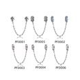 thumbnail image 1 of 1pc Fashionable Cubic Zirconia Safety Chain Bead - Lucky Clover, Flower, Pink Heart, Multicolor Round Shaped - S925 Silver Diy Charm Bead, Suitable Fo, 1 of 1