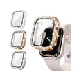 thumbnail image 1 of 1pc Fashionable Gorgeous Double Rhinestone Pc Protection Case, Compatible With Apple Watch 38mm 40mm 41mm 42mm 44mm 45mm 49mm,Compatible With Apple Wa, 1 of 4