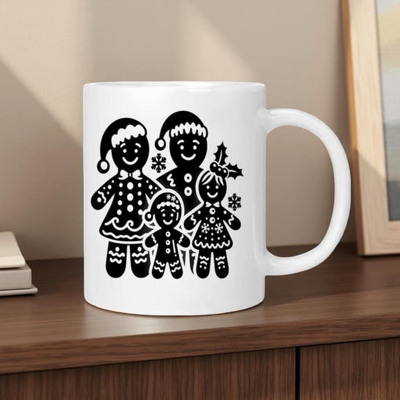 1pc Festive Christmas Cookie Man Ceramic Mug 11oz 15oz Reusable Coffee Tea Cup with Holiday Design Washable High Temperature Resistant Ideal Family Fr