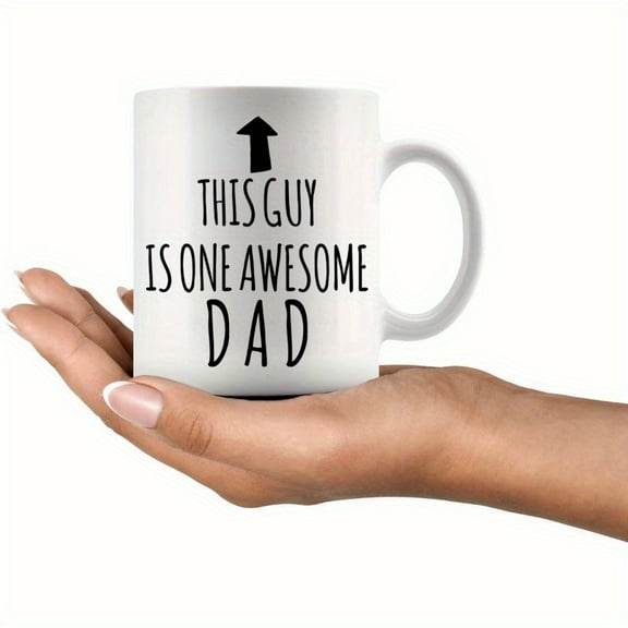 1pc, Find Funny Gift Ideas Funny Fathers Day Mugs Best Dad Gifts Under 20 Dollars From Kids Son Daughter | FathersDay Gifts For Dad Who Has Everything Dad Mug Dads Coffee Cups (One Awesome Dad)