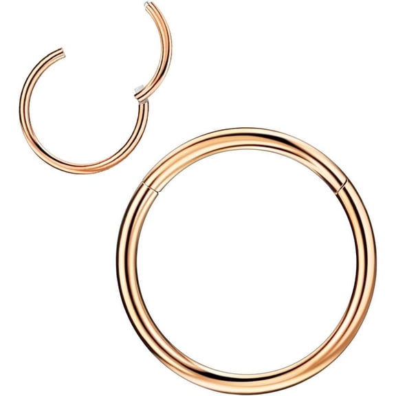 1pc Fine Surgical Steel Piercing Ring for Nose Septum Cartilage Helix Tragus Conch Daith Lobe 20g-18g-16g-14g-12g-10g 5mm-12mm Silver/Gold/Rose Gold/Black/Rainbow[y833]