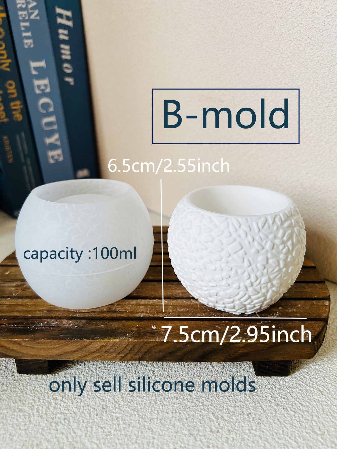 1pc Fish Scale Pattern Cement Candle Cup Mold Concrete Flowerpot Bowl