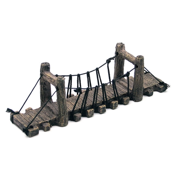 1pc Resin Rope Bridge Aquarium Ornament Fish Decoration Landscape Craft for Small Fish Tanks and Aquariums