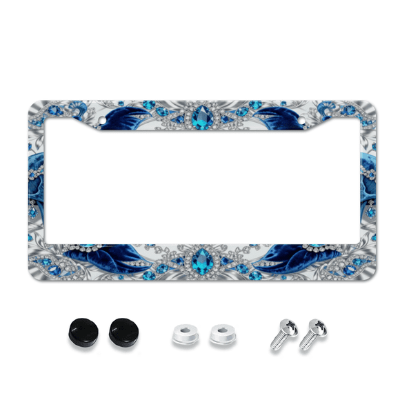 1pc Fit Metal License Plate Frame Suitable for Vehicles in North America & International Cars - Creature Design, Heavy-Duty Auto Accessory with Installation Screws, Compatible for Cars, Trucks, SUVs