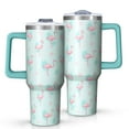 thumbnail image 1 of 1pc Flamingo 40oz Tumbler with Straw & Handle - Insulated Stainless Steel Cup | Holiday Gift for Man Women (Christmas, Valentine's, Birthday), 1 of 7