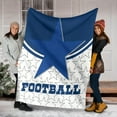 thumbnail image 1 of 1pc Flannel Football Pentacle Printed Blanket Shawl Blanket Nap Blanket Soft Skin Casual Sofa Blanket, Cover Blanket, Nap Blanket, Multi-purpose Blanket, 1 of 8