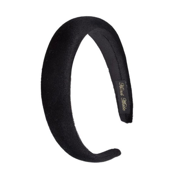 (1pc) Flannel sponge headband Thin section-Black
