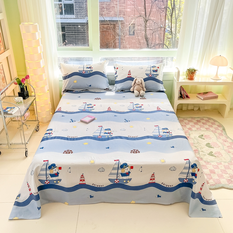 1pc Flat Bed Sheets Pure Cotton Bed Linen Printed Bedsheets sabanas