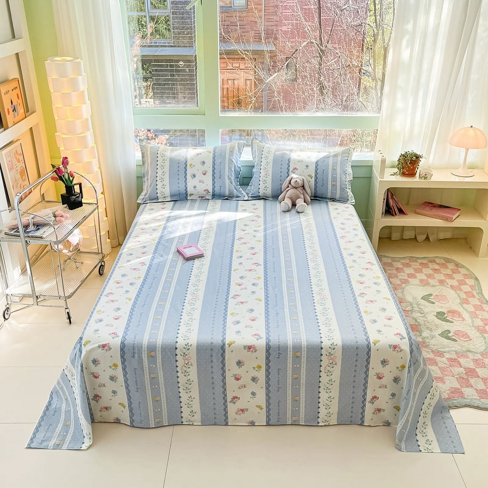 1pc Flat Bed Sheets Pure Cotton Bed Linen Printed Bedsheets sabanas