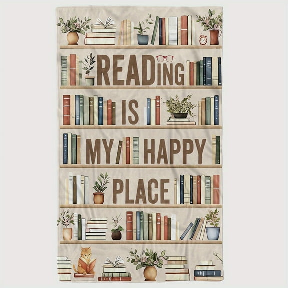 1pc Fleece Book Lover Blanket | Soft Warm Literary Throw, Perfect Gift for Librarians/Book Clubs/Bookworms, Ideal Birthday Christmas Graduation Creative Present