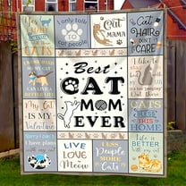 1pc Fleece Throw Blankets Best Cat Mom Ever & Cat Lover Quotes Soft Flannel Throw Blanket Cozy Home Accessory Pet Themed
