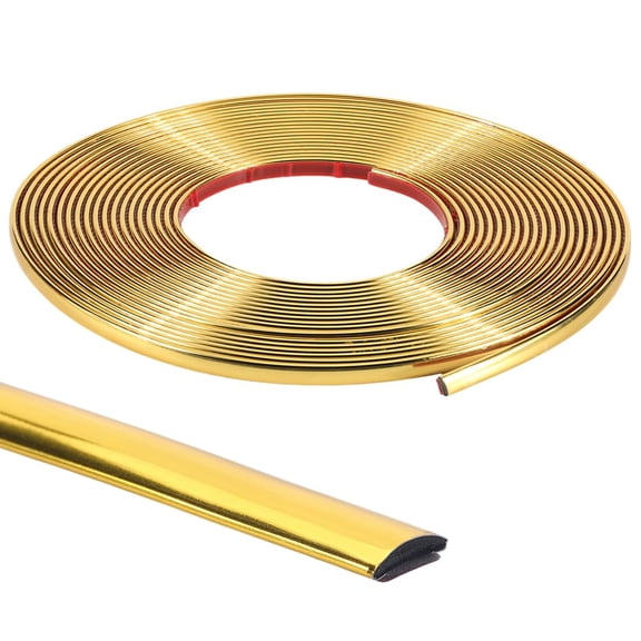 1pc Flexible Self Adhesive PVC Molding Trim Decorative Trim for Wall Mirror Furniture Door Wardrobe Goldenrod 8x3mm 10m/pc