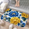 thumbnail image 1 of 1pc Floral Pattern Absorbent Non-Slip Bathroom Thickened Flannel Rug Decor,Soft,Quick Drying,Suitable For Indoor/outdoor Use,Bathrooms,Bedrooms,Kitchens,Terrace,Laundry Rooms,16"x24", 1 of 9