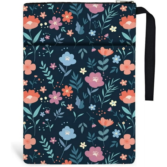 1pc Floral Pattern Book Covers 13.4x9.45 inches Polyester Book Sleeve Book Protectors with Zipper and Front Pocket for Students Teachers and Book Lovers