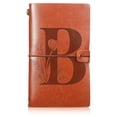 thumbnail image 1 of 1pc Flower Initial PU Leather Travel Journal Monogrammed Gift For Women Men, Notebook Lined Paper Diary Planner Writing Notepad Wedding Birthday Gift 4.7 X 7.9 Inch, 1 of 9
