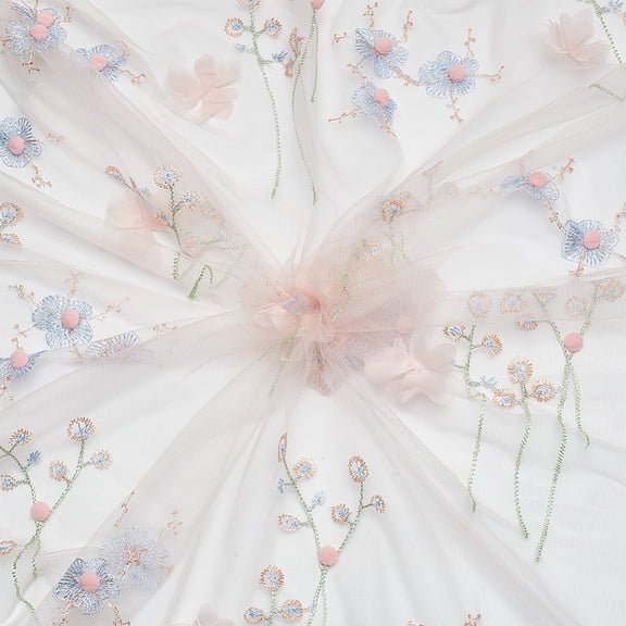 1pc Flower Pattern Polyester Fabrics DIY Craft Making Supplies Pink 160x0.01cm 1 yard/pc