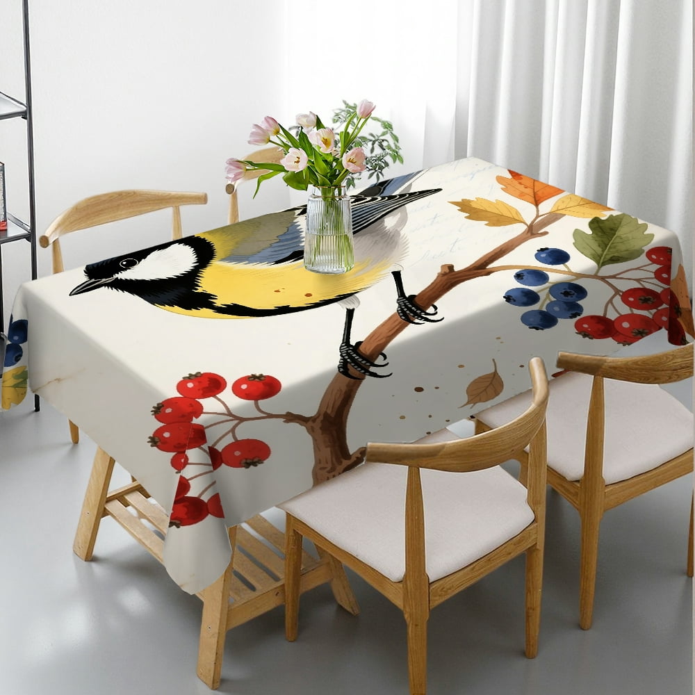 1pc Flowers and Birds Print Tablecloths rectangle tables large size ...
