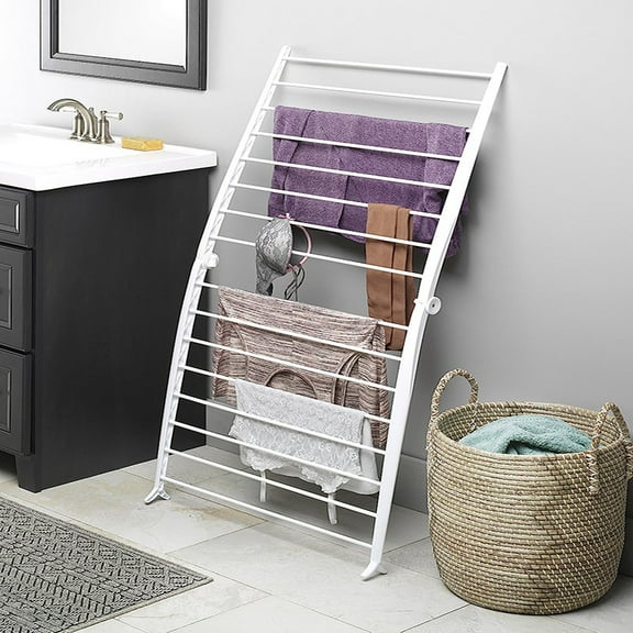 1pc Foldable Metal Drying Rack, Freestanding Indoor Clothes Dryer with Adjustable Height, Space-Saving Compact Design for Bathroom & Laundry Room, No Electricity Needed, Towel Rack, Towel Racks
