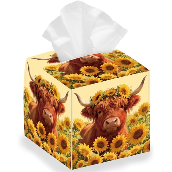1pc Foldable PU Leather Tissue Storage Box Paper Towel Case Container Organizer Cattle Finished Product: 132x132x132mm