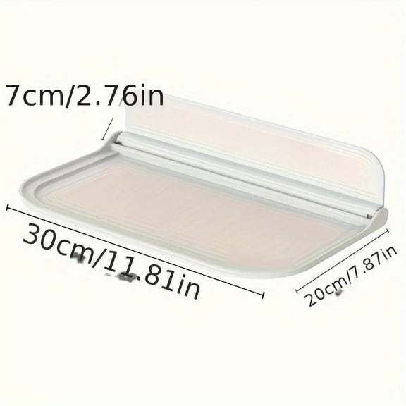 1pc Foldable Wall Rack, Punch-free Wall Hanging Plastic Floating Shelf, Household Bathroom, Hand Towel, Clothes Storage Rack, For Home Room Living Room Office Decor