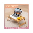 thumbnail image 1 of 1pc Folding Desk With Foot Tray And Creative Tray Lazy Bed Table Leisure Computer Table Outdoor Camping Table Multipurpose Sofa Table Father s Day And Mother s, 1 of 2