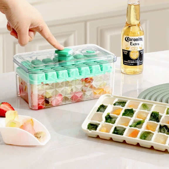 1pc Food-Grade Ice Cube Tray, Easy Press Type Ice Maker for Home Freezer