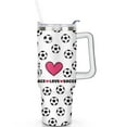 thumbnail image 1 of 1pc Football Coach 40oz Tumbler with Straw & Handle - Insulated Stainless Steel Cup | Holiday Gift for Man Women (Christmas, Valentine's, Birthday), 1 of 5