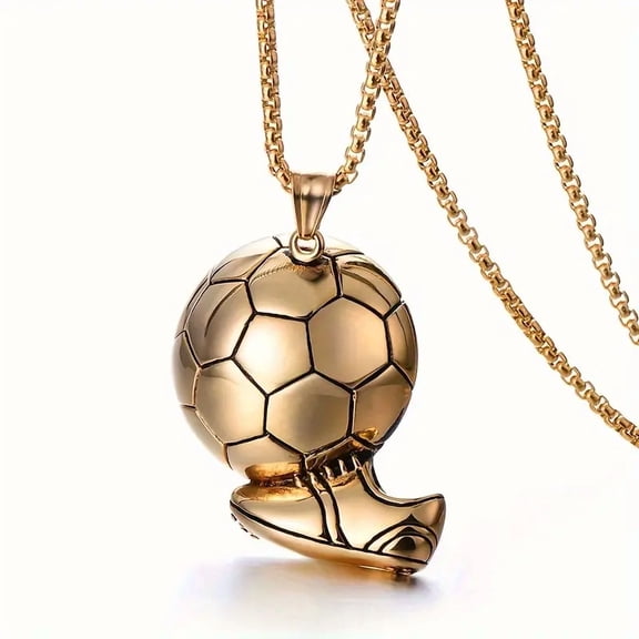 1pc Football Sports Alloy Pendant Necklace Fashion Simple Domineering Sports Men’s Sweates Chain