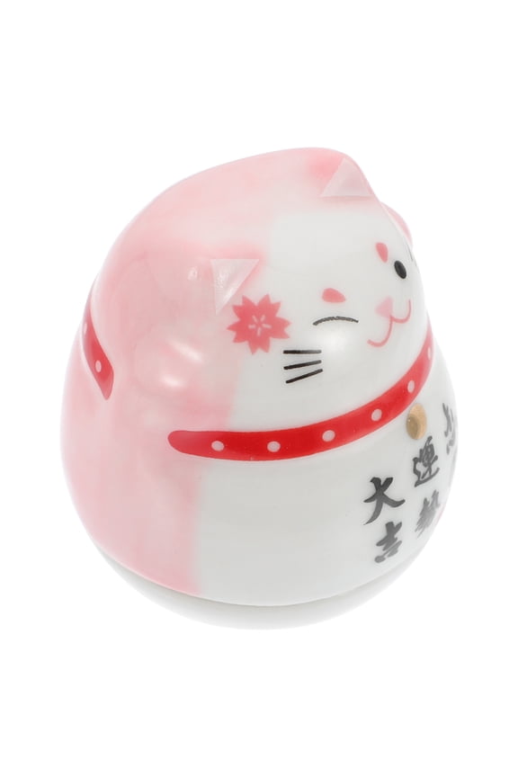 1pc Fortune Cat Designed Tumbler Ornament Creative Desktop Decor