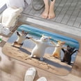 thumbnail image 1 of 1pc Four Cats on the Beach Absorbent Non-Slip Bathroom Thickened Flannel Rug Decor,Soft,Quick Drying,Suitable For Indoor/outdoor Use,Bathrooms,Bedrooms,Kitchens,Terrace,Laundry Rooms,16"x24", 1 of 9