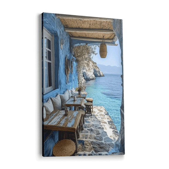 Topbout Art Modern Coastal Mediterranean Ocean Beach Canvas Wall Art Living Bedroom Patio Frameless