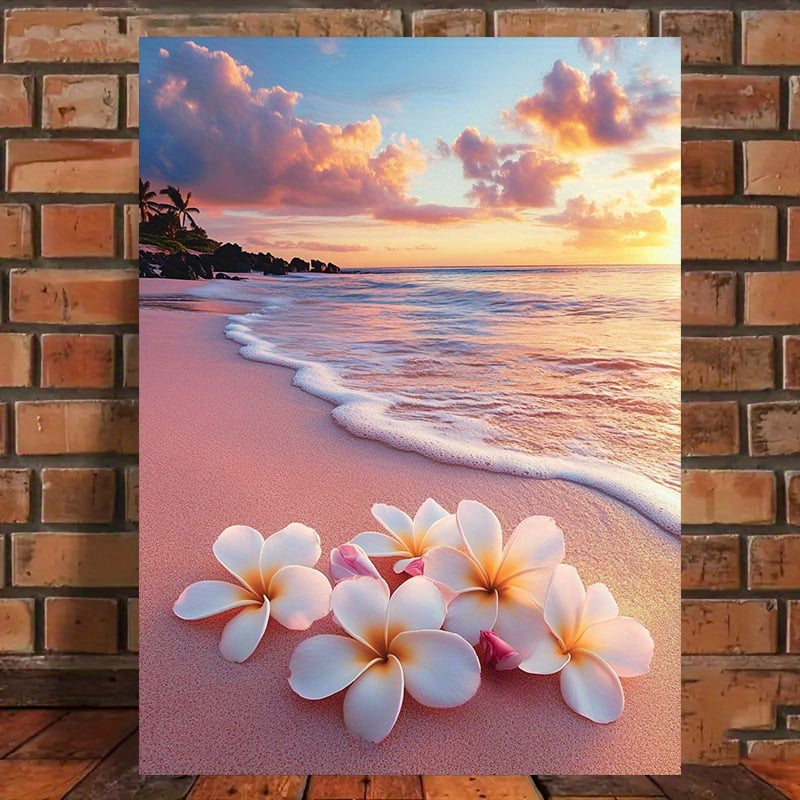 1Pc Framed Tropical Beach Sunset Wall Art Photo Inspiration
