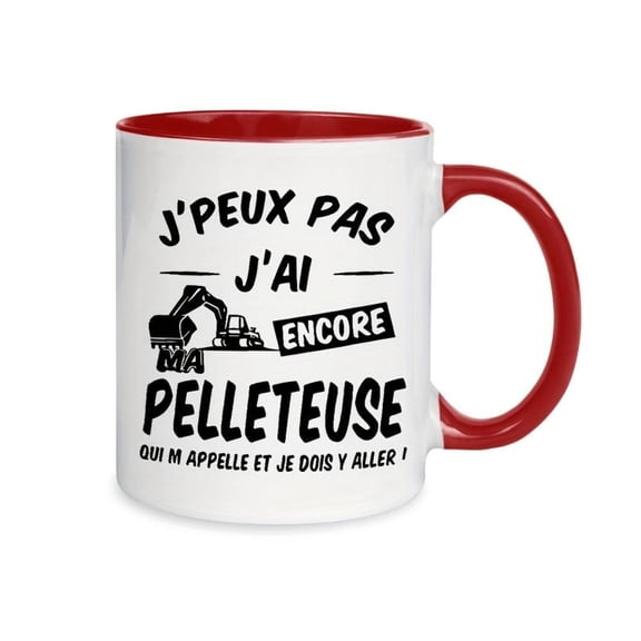 1pc French Excavator Mug Funny Construction Worker Cup with I m a Pelleteuse Saying Red Construction Theme Heavy Duty Coffee Mug Men Women Construction Workers Ideal Christmas Hall