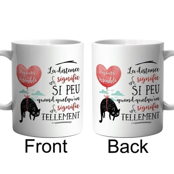 1pc French Mug Cup Valentine s Day I Love You Distance Means So Little Romantic Ideas Lovers Boyfriends Girlfriends Love Couple Keepsake Lovethemed Cup Sentimental Design Durable Mug Handcrafted Feel