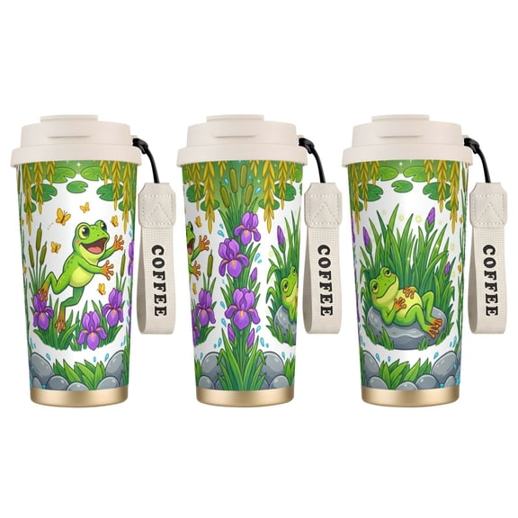 1pc Frog Coffee Mug, 18oz Leak-proof Celestial Moon Frog Tumbler, Aesthetic Holiday Gift