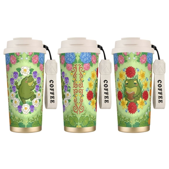 1pc Frog Coffee Mug, 18oz Leak-proof Fairy Tale Forest Design Cup, Best Graduation Gift