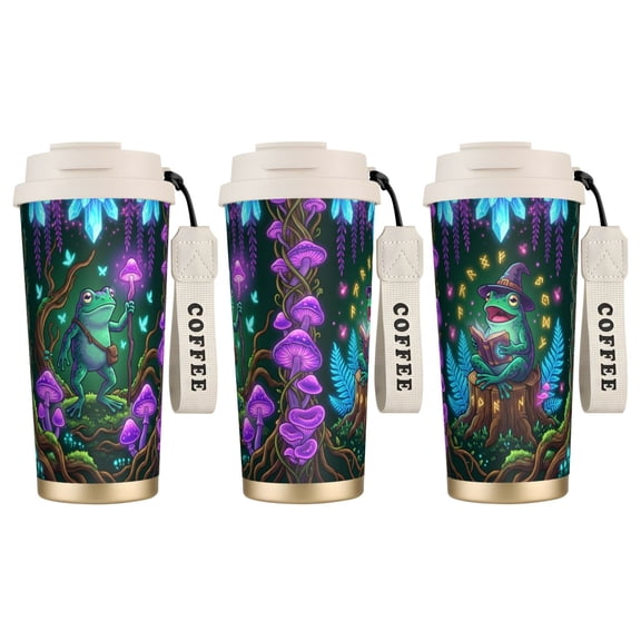 1pc Frog Coffee Mug, 18oz Leak-proof Travel Tumbler, Unique Gift for Outdoor Camping