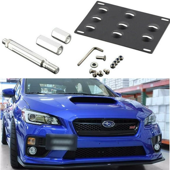 1pc Front Bumper Tow Hook License Plate Bracket Holder For Subaru WRX STI Forester Impreza