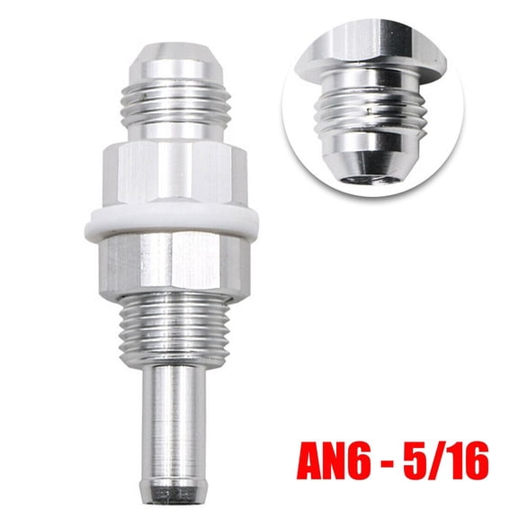 1pc Fuel Tank Fitting Adapter Nuts 6AN Male Flare Bulkhead To 5/16 Hose Barb Fuel Tank Fitting Auto Modified Aluminum