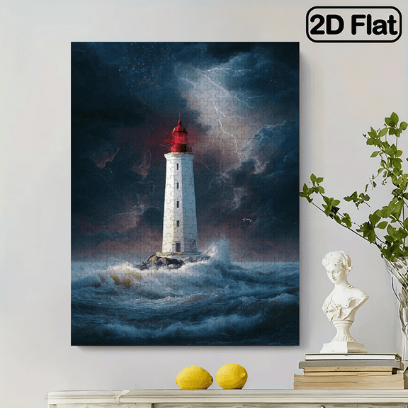 1pc Fun Brain-Boosting Adult Jigsaw Puzzle - New Style1pcs of Interesting Brain-teasing Adult Puzzle - New Style, Size: 15x20.5inch, 500pcs Puzzle. A Lighthouse St