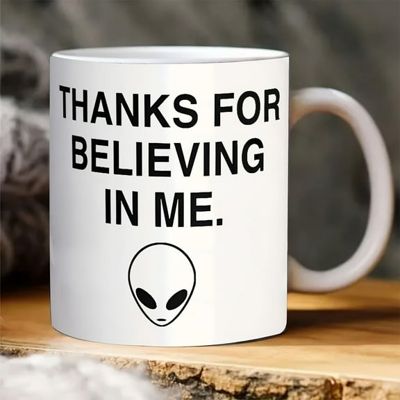 1pc, Funny Alien Mug, Space Mug, Grunge Mug, Tumblr Mug, Mug Gift For Her, Gift For Friend, Cute Alien Mug With Alien Graphic Quote Mug, Funny Gift, Tea Cup, 11oz Ceramic Coffee Mug Double-sided