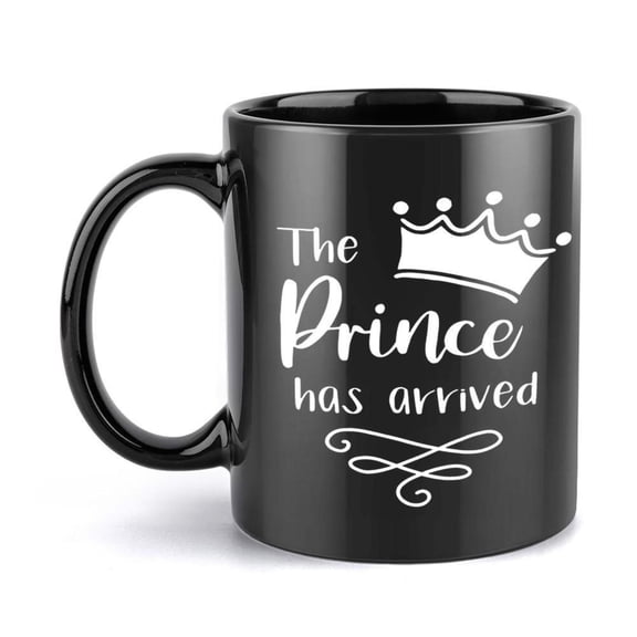 1pc Funny The Has Arrived Crown Text Mug 11oz Ceramic Coffee Cup with Cursive Lettering Ideal Birthday Wedding Office Party Coffee Tea Or Hot Drinks Decorative Cup Home Or Special