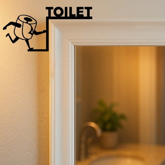 1pc Funny Bathroom Wall Art - Toilet Paper Theme Metal Sign for Home Decor, Christmas Halloween Housewarming Gift, Wedding & Birthday Party Decoration Ideas