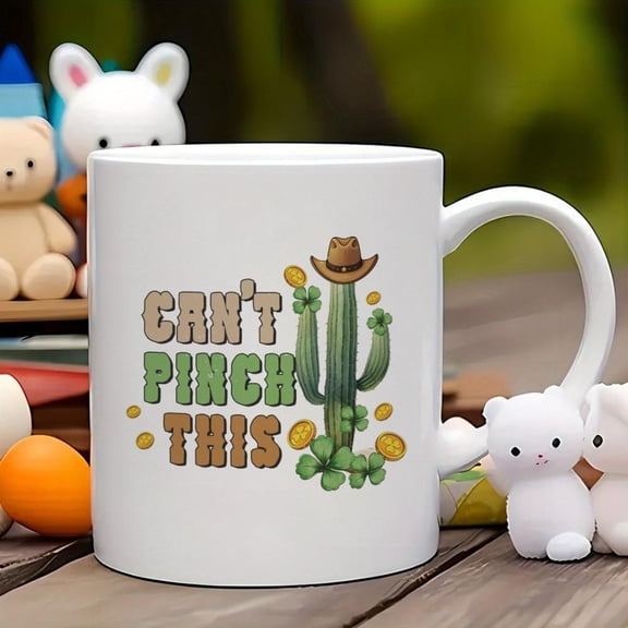 1pc Funny Cactus Cowboy Ceramic Coffee Mug with Can t Pinch This Saying 11oz Western Desert Theme Mug Reusable Dishwasher Washable