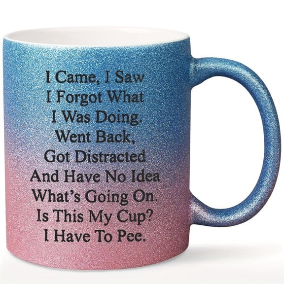 1pc Funny Ceramic Coffee Mug I Came I Saw I Forgot What I Was Doing Humorous Quote Reusable Hand Wash Only Ideal Hot Cold Drinks All Occasions 11oz Bl