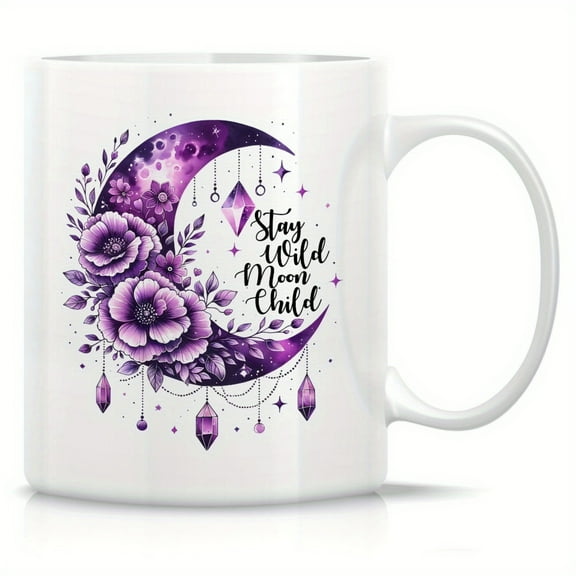 1pc, Funny Coffee Mug,tea Cups,Mug,Summer Winter Drinkware,Especially Suitable For Office Use, Party Gift, Moon Lover Gift
