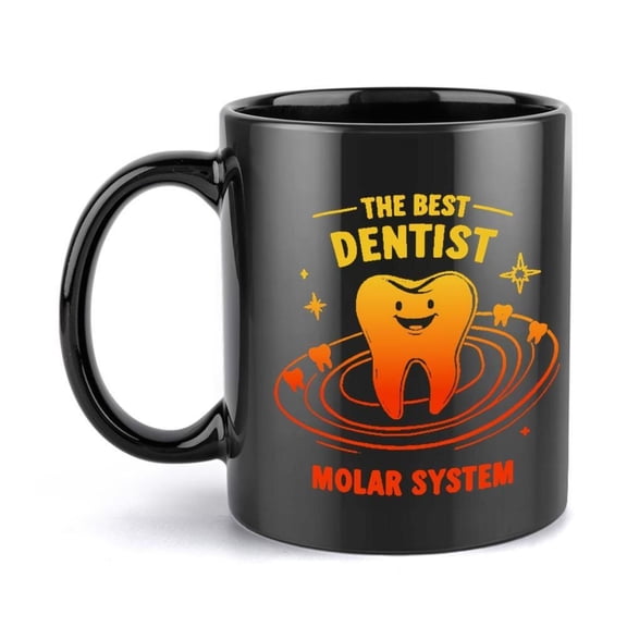 1pc Funny Dentist Mug Dental Office Cup with Tooth Design 11oz Ceramic Coffee Cup Dentists Dental Professionals Christmas Halloween Birthday Gifts Funny Dental Idea Dental Gifts Ho