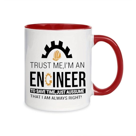 1pc Funny Engineering Mug Trust Me I m an Engineer Coffee Cup with Gear Design Heavy Duty Ceramic Cup Engineers Tech Gifts Office Home Use Ideal Birthday Graduation Present Enginee
